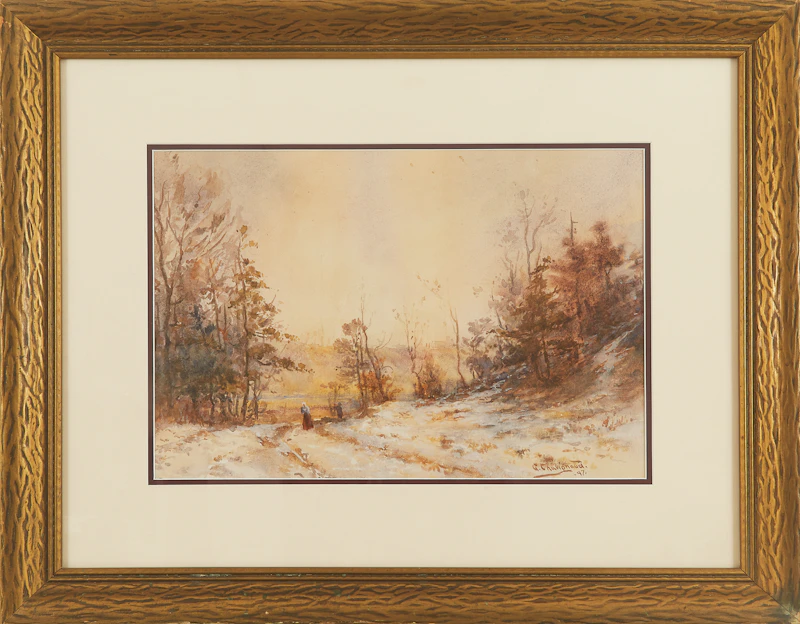 Georges Chavignaud, On the Path, watercolour, 1897 - view 2