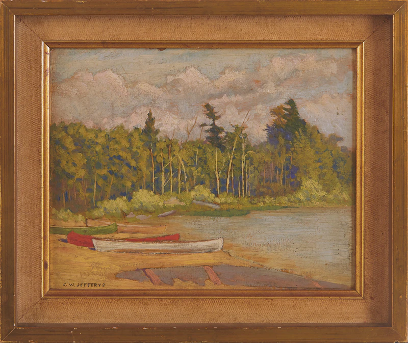 Charles William Jefferys, Canoes, oil on board - view 2