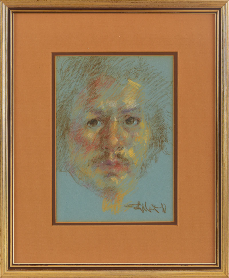 Arthur Shilling, Self Portrait, pastel - view 2
