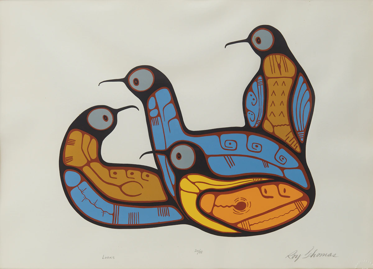 Roy Thomas, Loons, colour screenprint