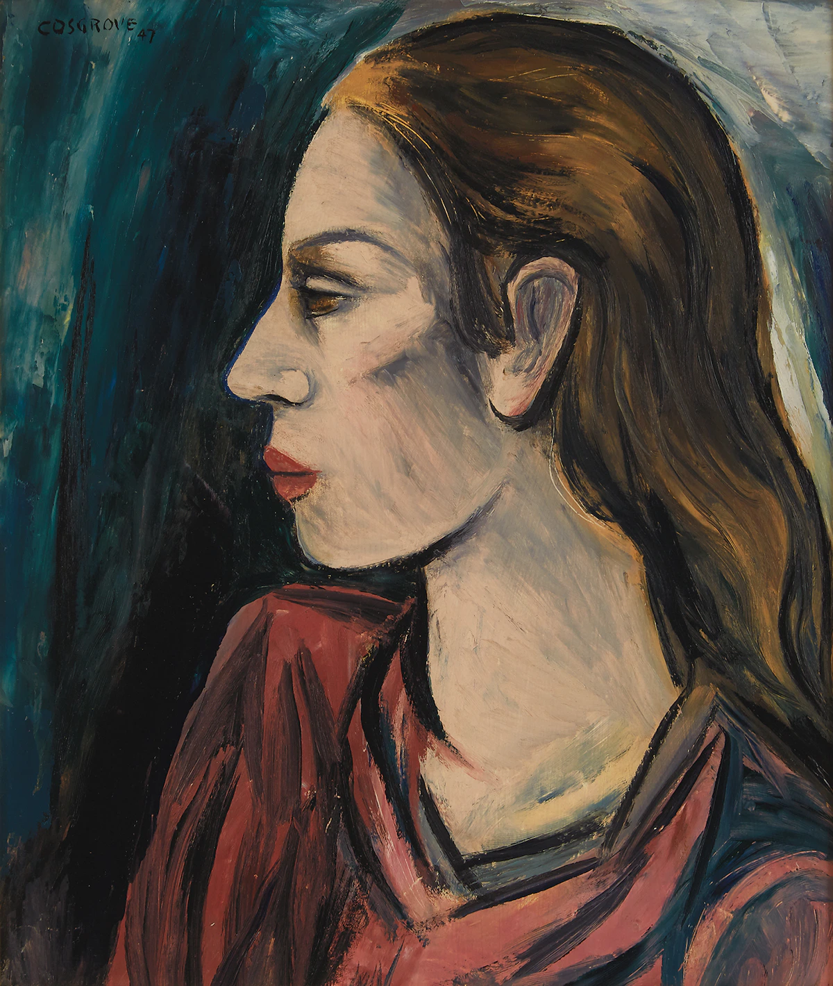 Stanley Morel Cosgrove, Portrait, oil on board, 1947