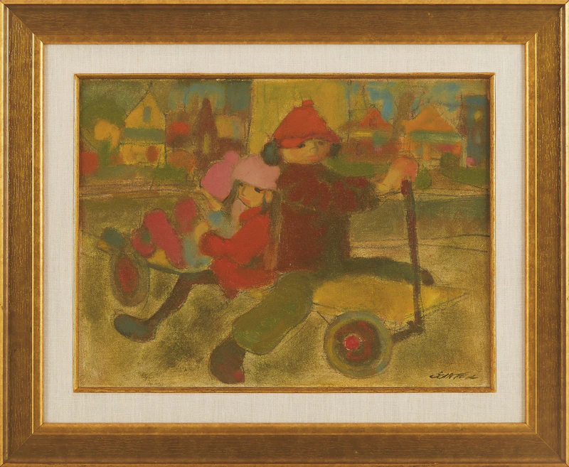 William Arthur Winter, On the Street, oil on canvas board - view 2