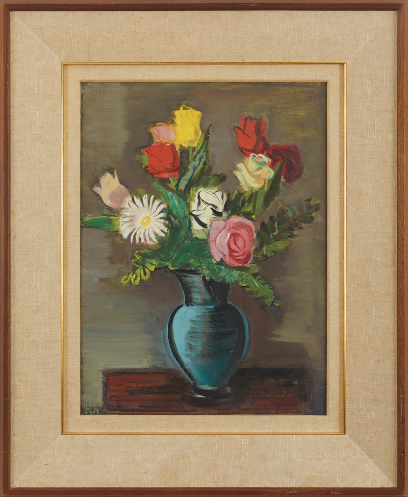 Eric Goldberg, Vase of Flowers, oil on board - view 2