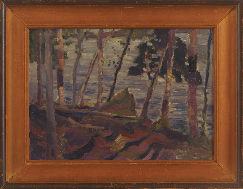 Gordon McKinley Webber, Shoreline Landscape, oil on board, 1927 - view 2