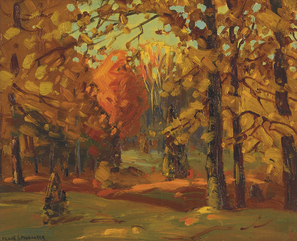 Frank Shirley Panabaker, Fall Landscape, oil on canvas board