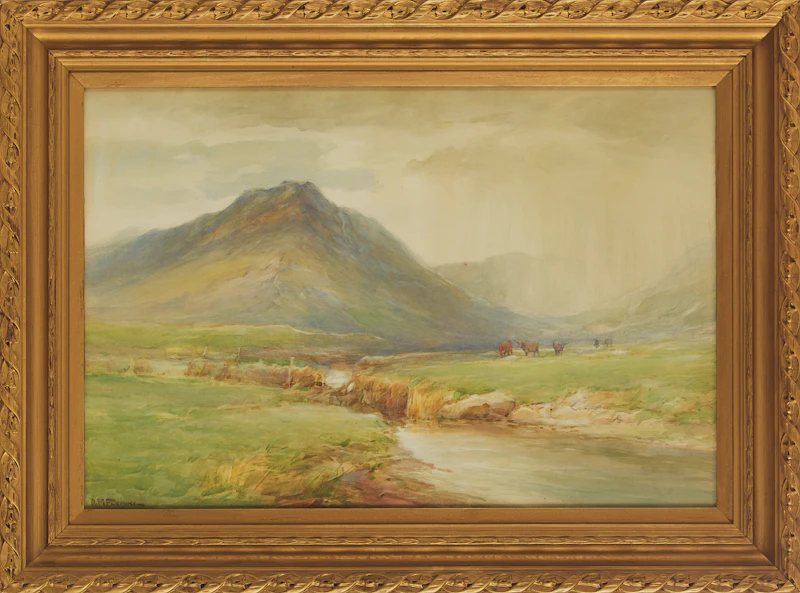 Alexander Fleming, Grazing in the Valley, watercolour - view 2