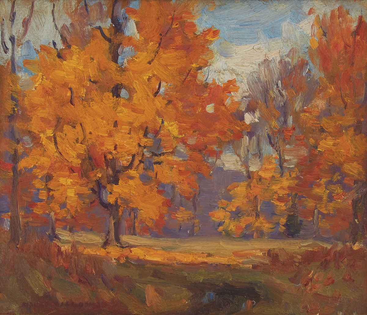 Manly Edward MacDonald, Autumn Landscape, oil on board