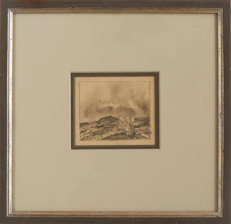 Joachim George Gauthier, Landscape, pencil sketch - view 2