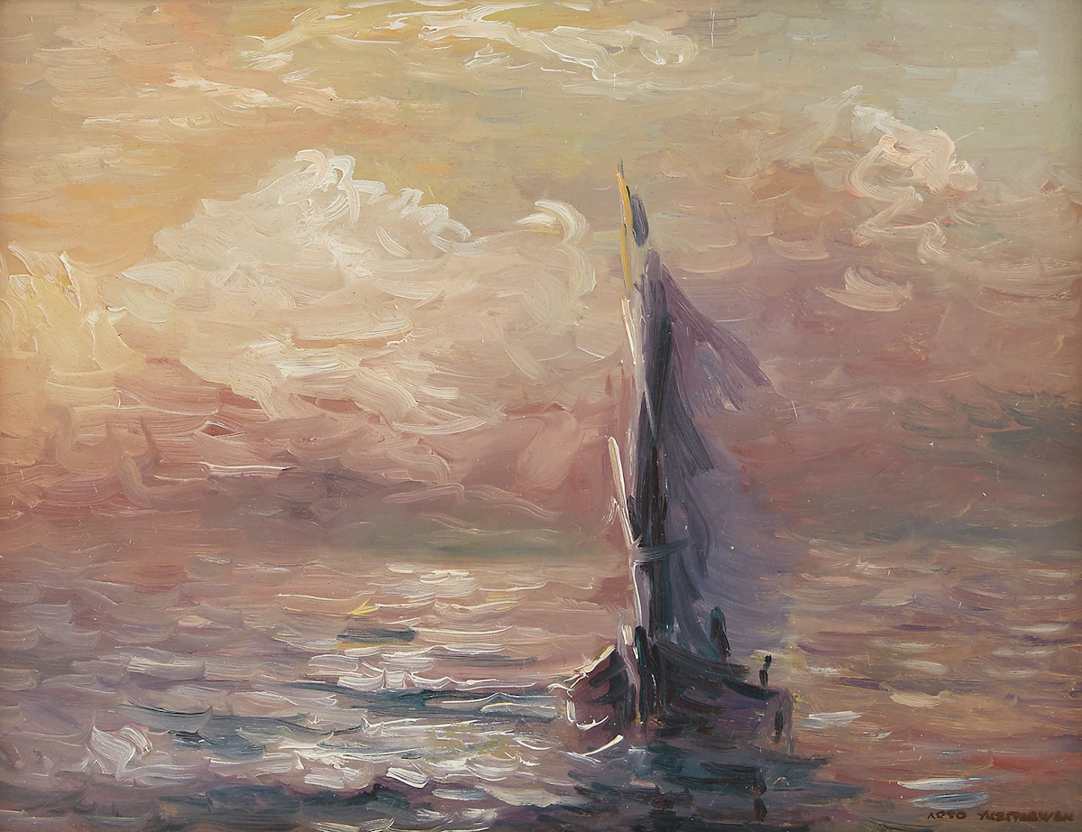 Arto Yuzbasiyan, Lake Ontario, Toronto, oil on board, 1976