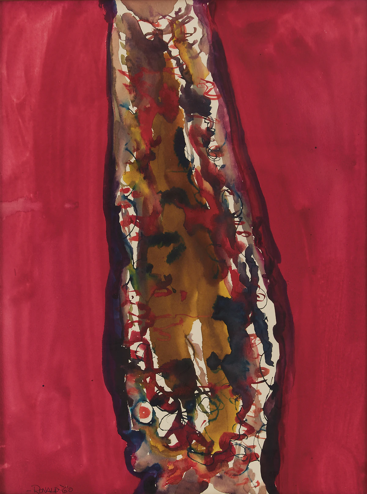 William Ronald, Untitled Abstract, watercolour, 1960
