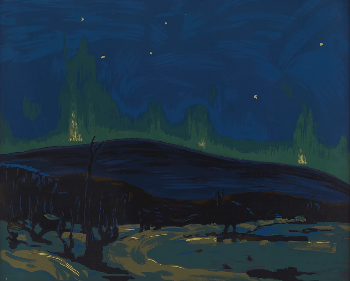 Tom Thomson, Northern Lights, Sampson Matthews silkscreen