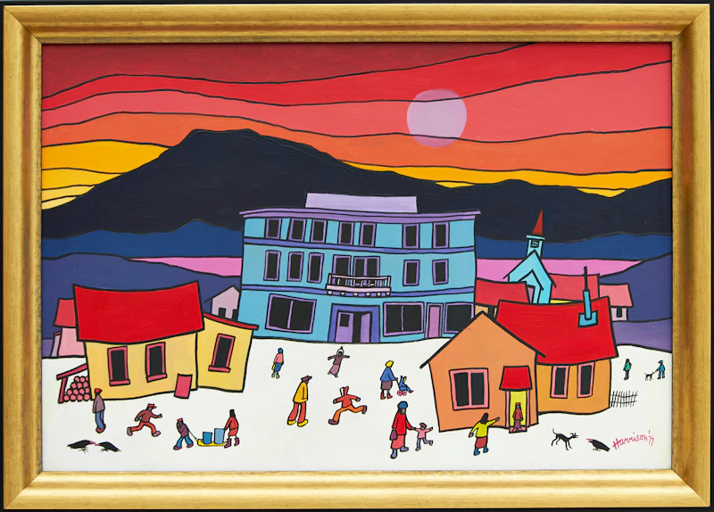 Ted Harrison, Carcross, acrylic on board, 1977 - view 2