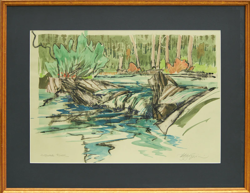 Edward W. (Ted) Godwin, Highwood River, mixed media - view 2