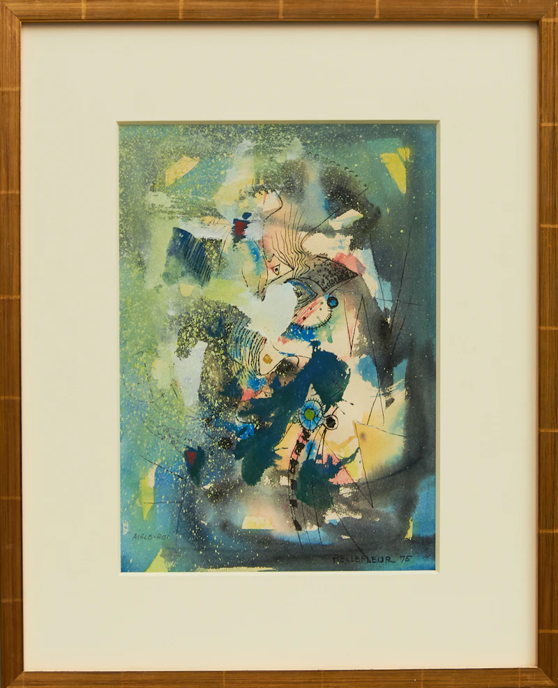 Léon Bellefleur, Aigle-Roi, mixed media on paper, 1975 - view 2