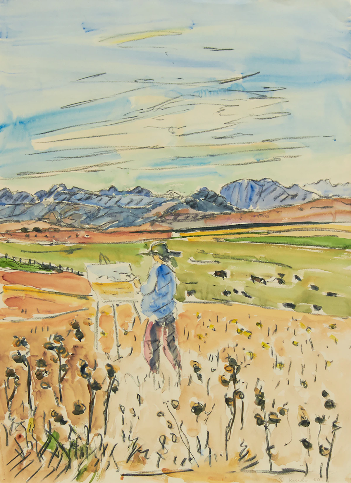 Dorothy Elsie Knowles, Becky Painting, watercolour, 1980