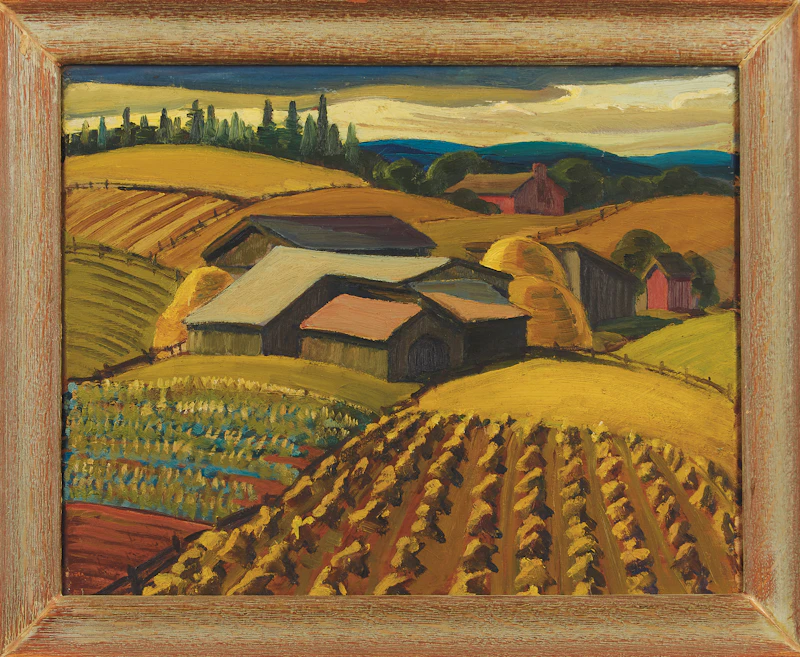 Yvonne McKague Housser, Harvest Time, oil on board - view 2
