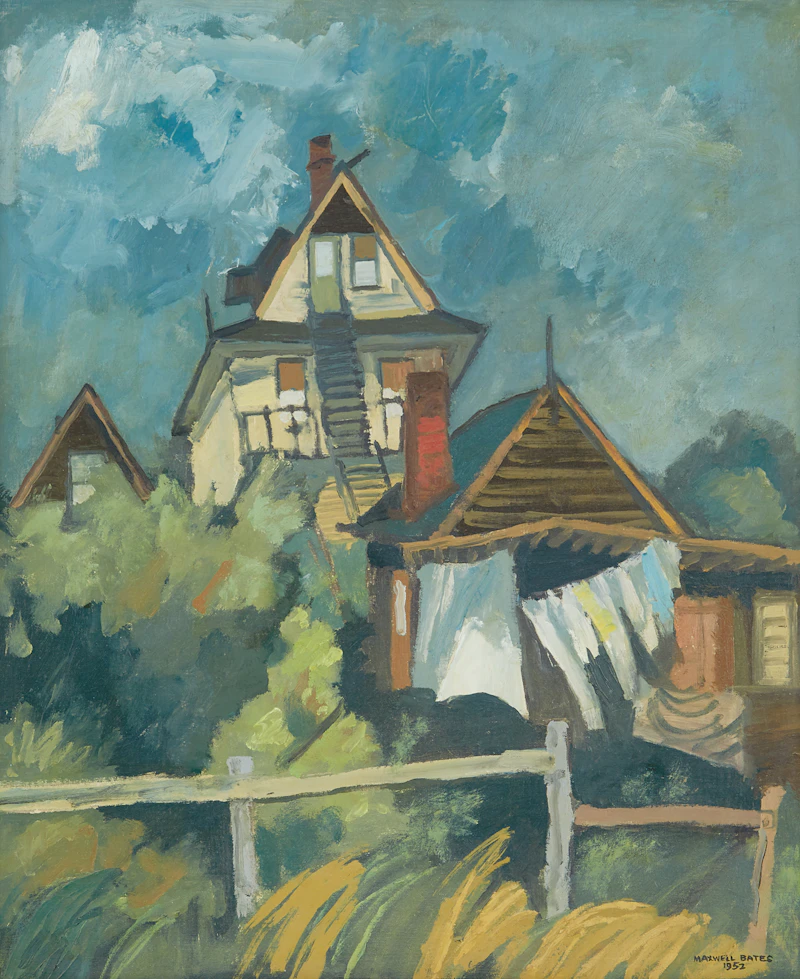 Maxwell Bennett Bates, House by the Sea, oil on board, 1952 - view 1