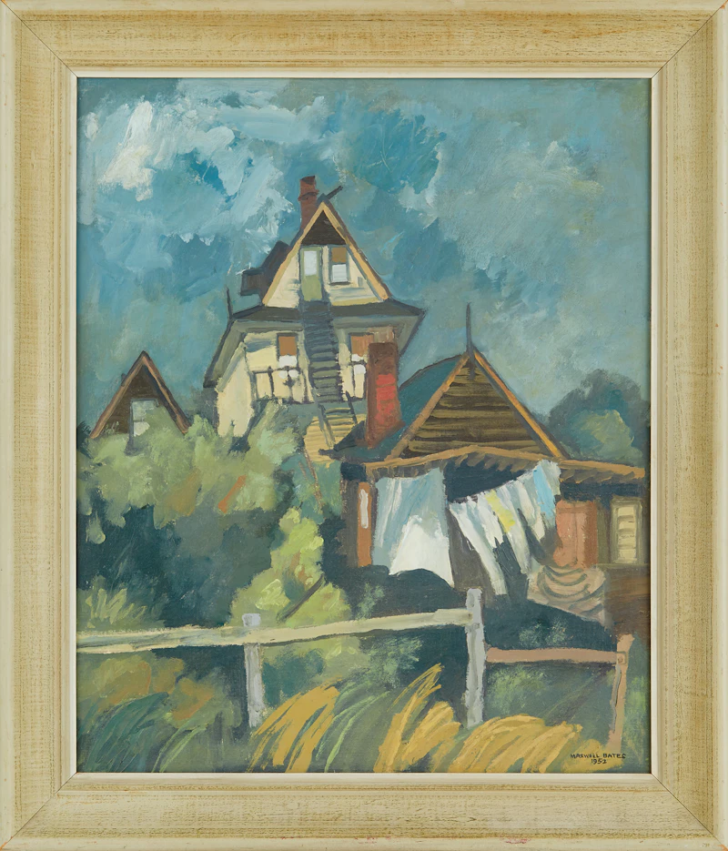 Maxwell Bennett Bates, House by the Sea, oil on board, 1952 - view 2