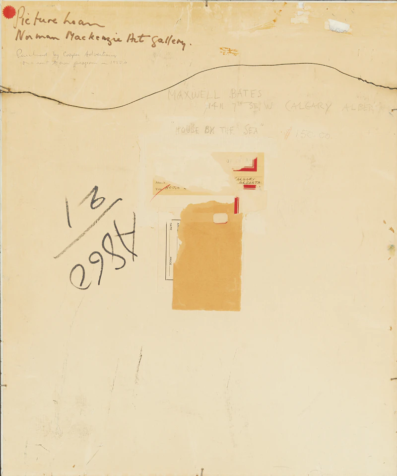 Maxwell Bennett Bates, House by the Sea, oil on board, 1952 - view 3
