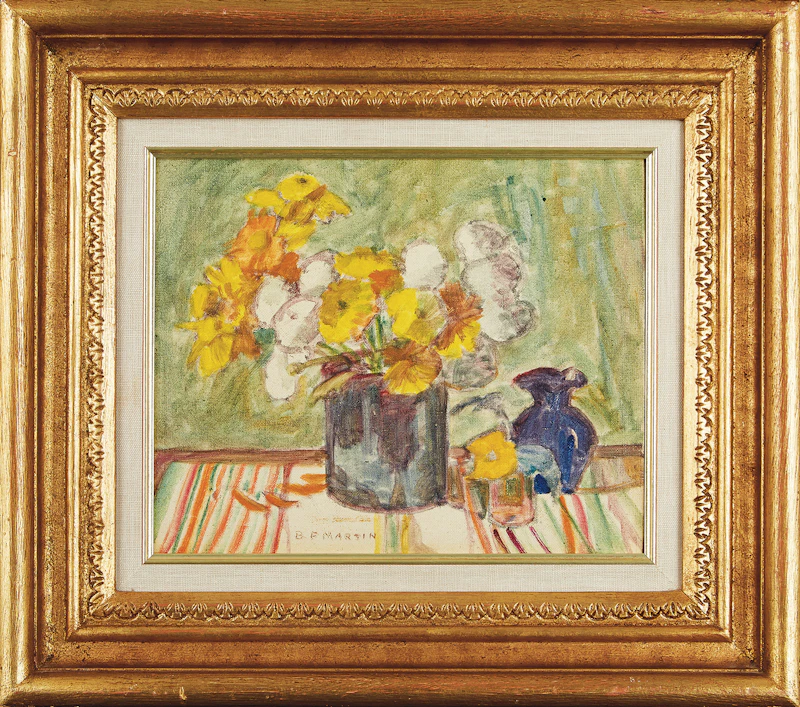 Bernice Fenwick Martin, Gold and White Blooms, oil on board - view 2