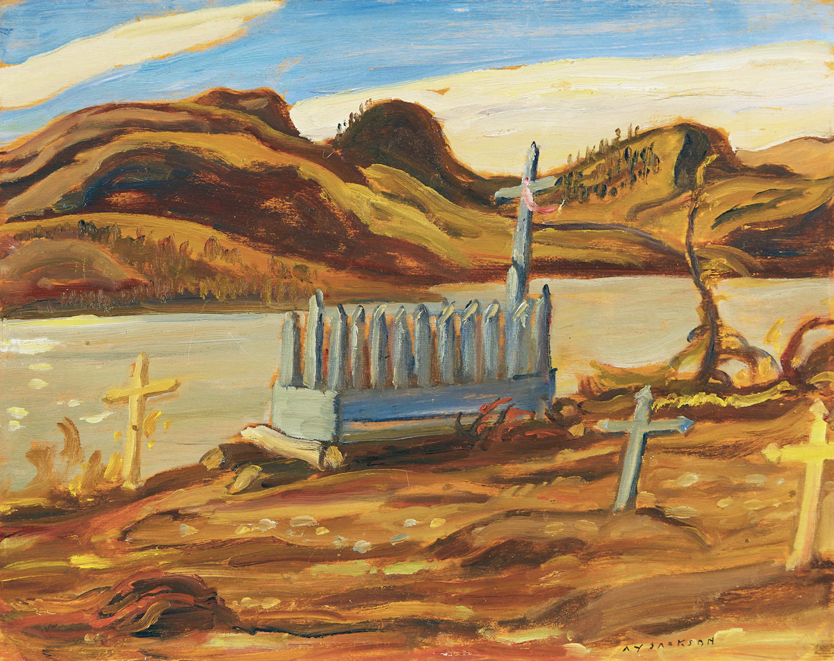 Alexander Young Jackson, Indian Graves, Echo Bay, oil on board, 1950