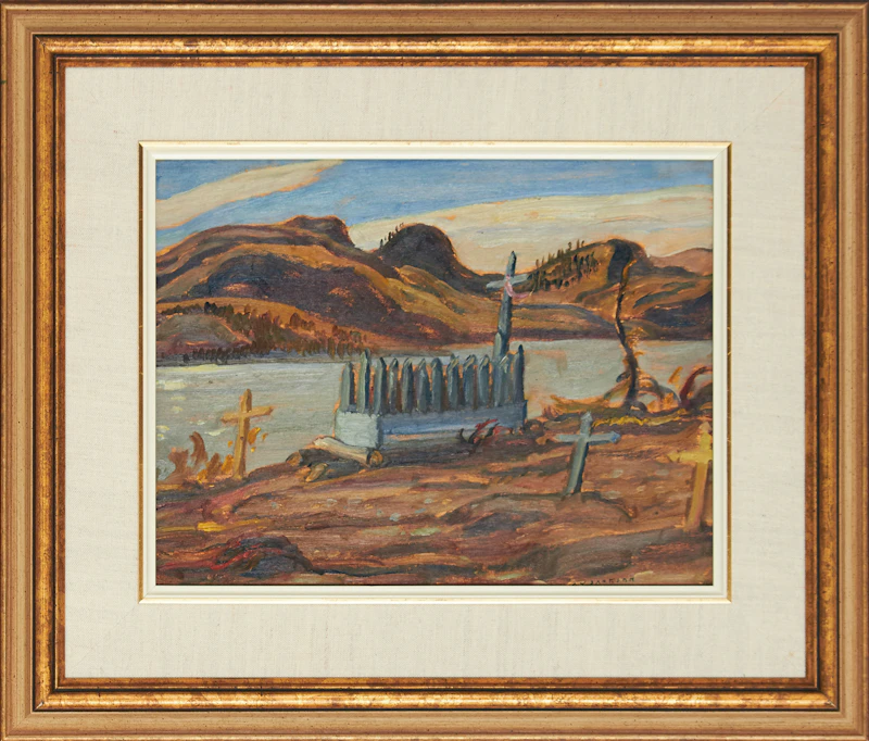 Alexander Young Jackson, Indian Graves, Echo Bay, oil on board, 1950 - view 2