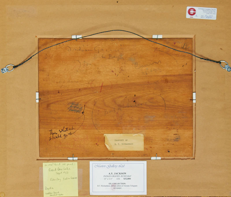 Alexander Young Jackson, Indian Graves, Echo Bay, oil on board, 1950 - view 3