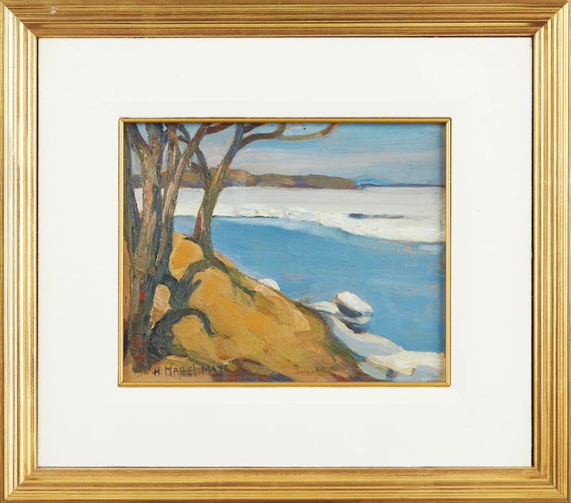 Henrietta Mabel May, Shoreline Landscape / Farm Scene, double-sided oil on panel - view 2