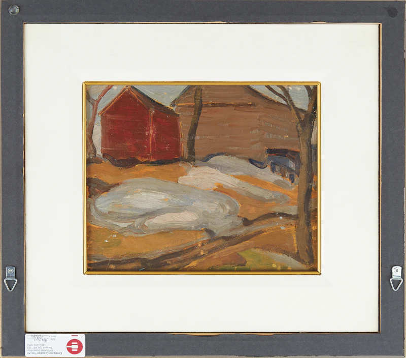 Henrietta Mabel May, Shoreline Landscape / Farm Scene, double-sided oil on panel - view 3