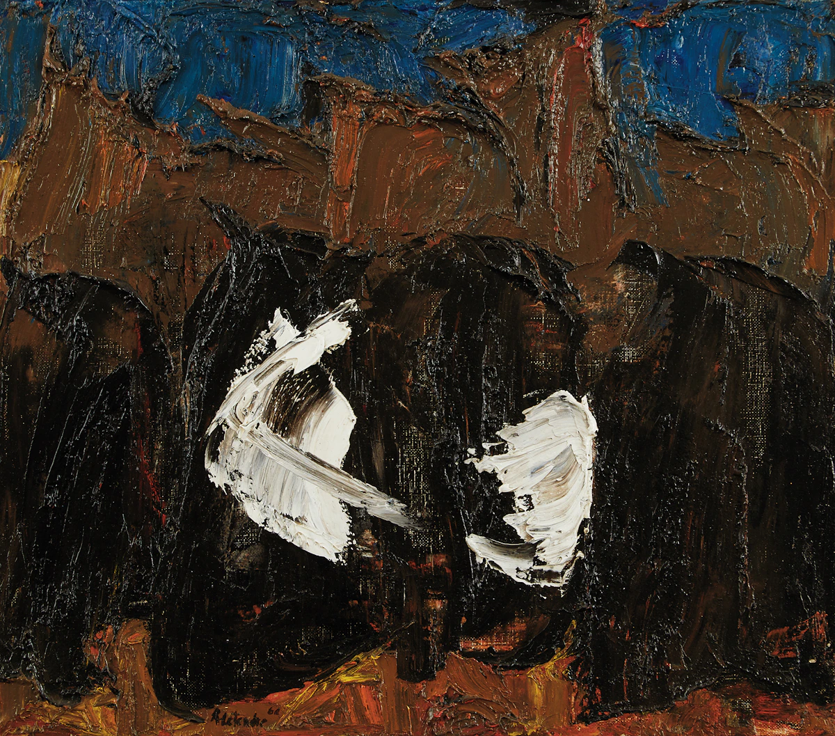 Rita Letendre, L’Enchenteur, oil on canvas, 1960