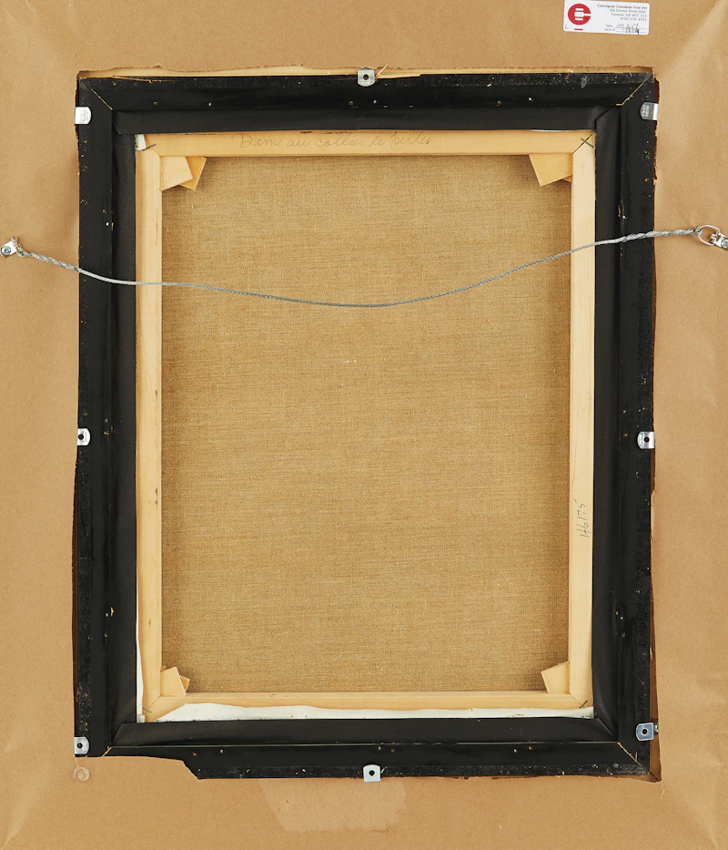 Jean Paul Lemieux, Dame au collier de perles, oil on canvas - view 3