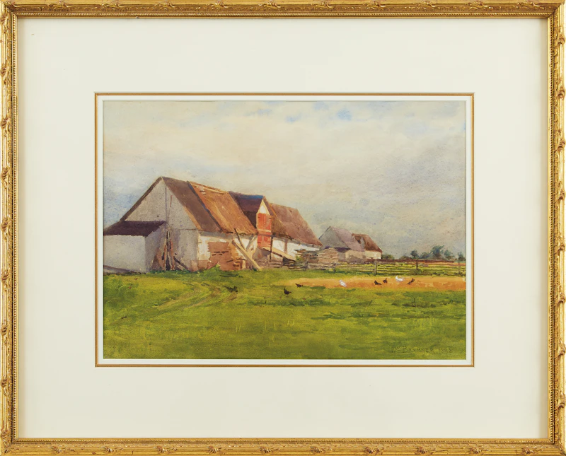 William Brymner, Chickens Feeding on the Farm, watercolour, 1898 - view 2