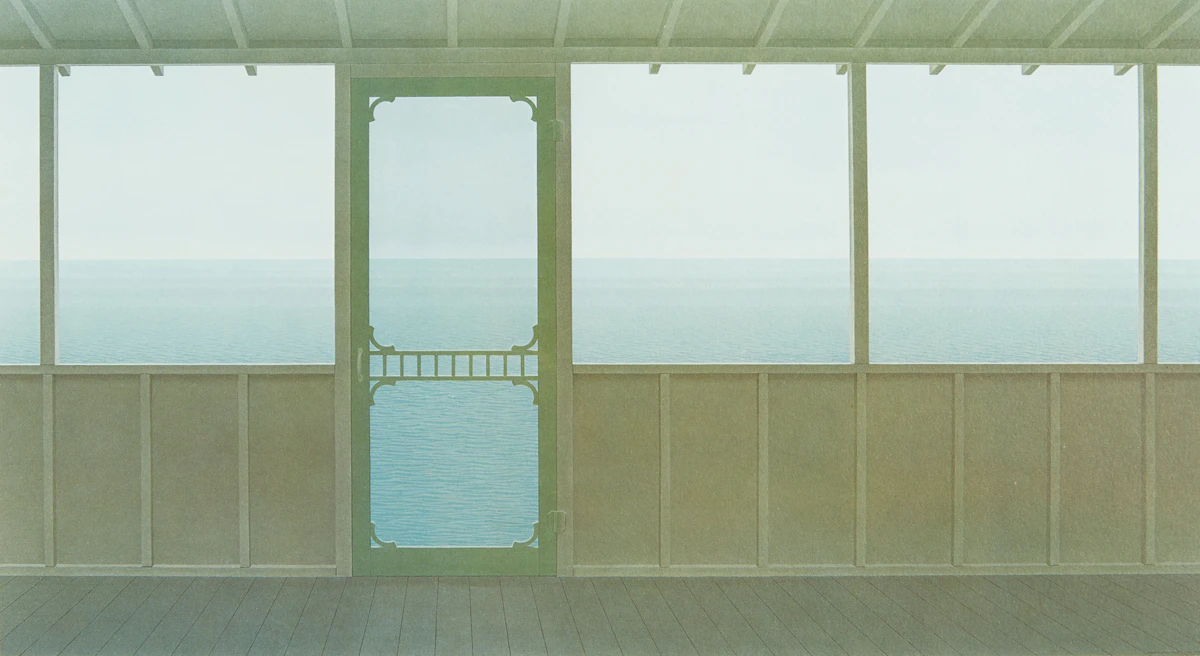 Christopher Pratt, Cottage Interior, colour offset (photo) lithograph