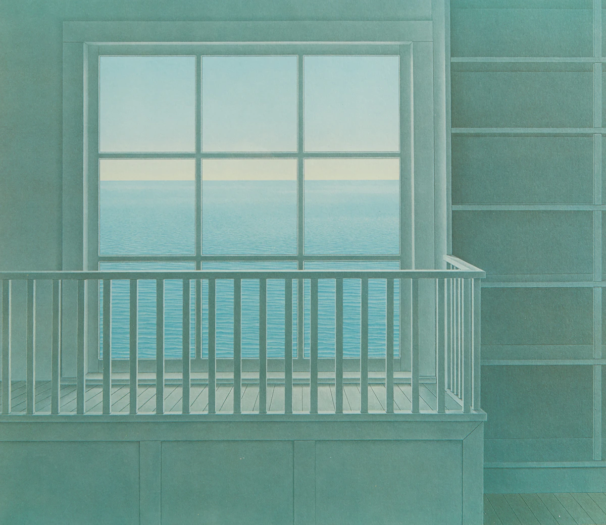 Christopher Pratt, Shop on an Island, colour offset (photo) lithograph