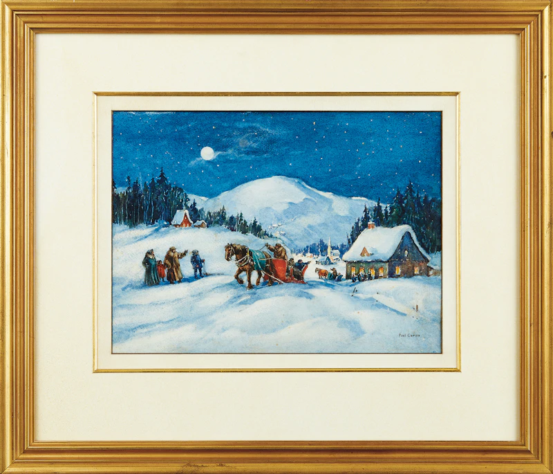 Paul Archibald Caron, Christmas Eve, watercolour - view 2