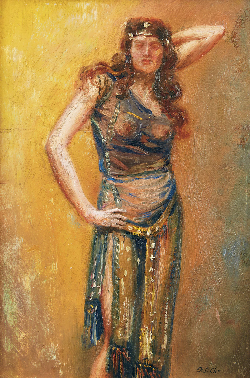 Frederick Sproston Challener, Posing Dancer, oil on board - view 1