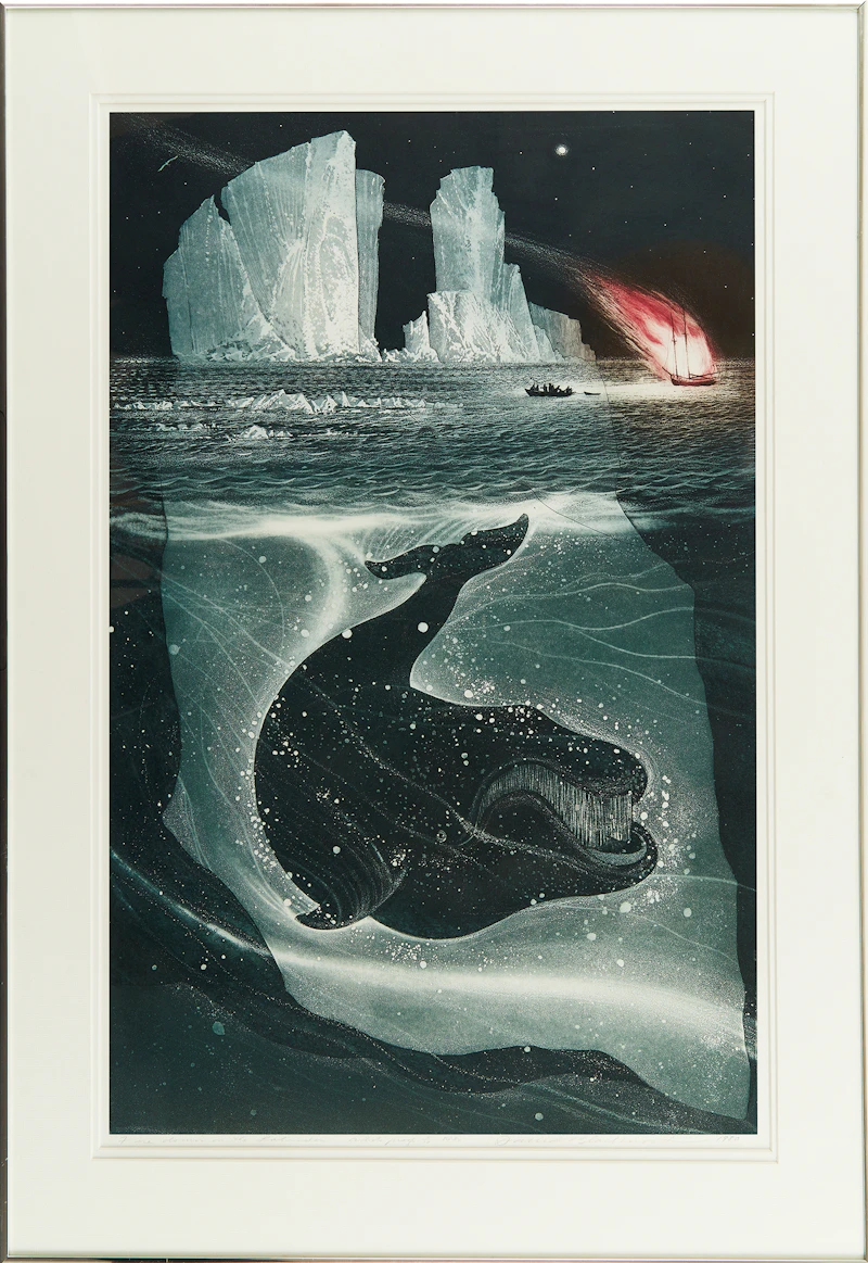 David Lloyd Blackwood, Fire Down on the Labrador, colour etching and aquatint, 1980 - view 3