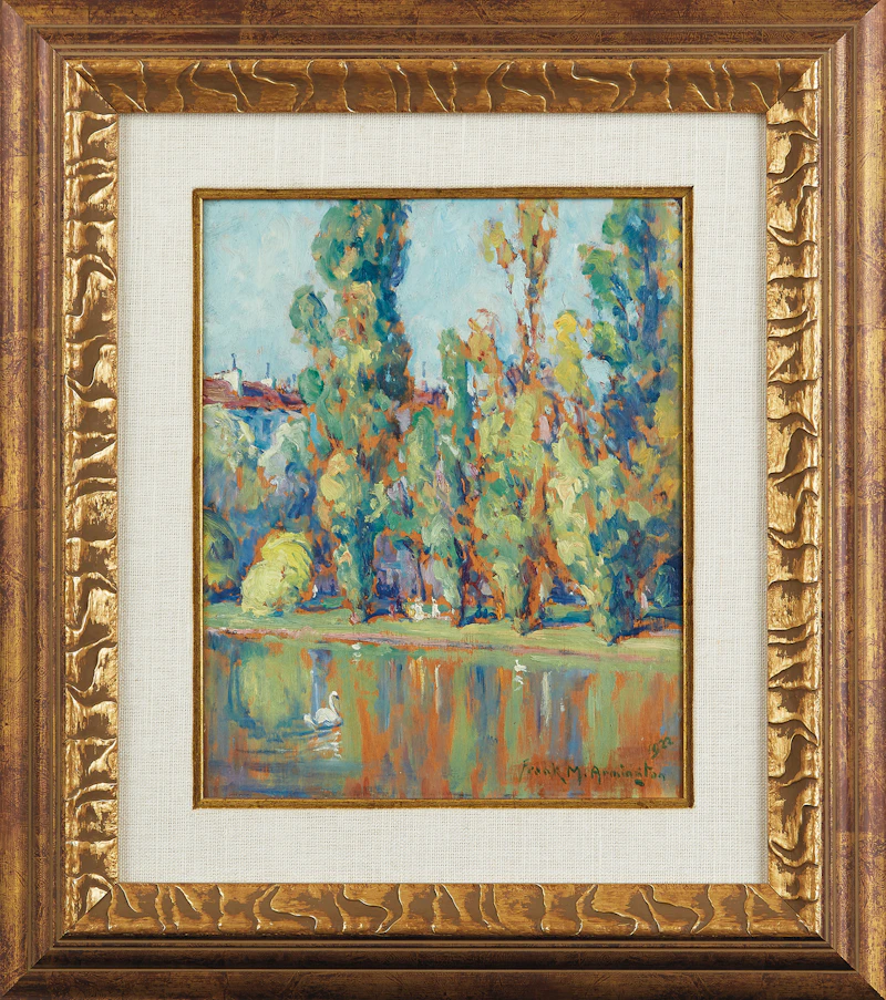 Frank Milton Armington, Parc de Montsouris, Paris, oil on panel, 1922 - view 2