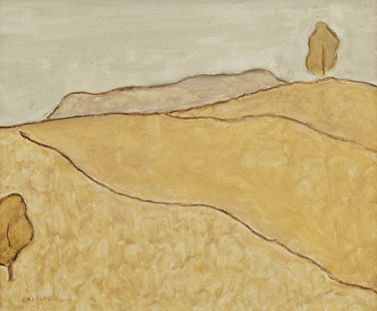 Barker Fairley, Two Trees, oil on board, 1975