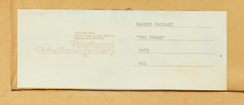 Barker Fairley, Two Trees, oil on board, 1975 - view 4