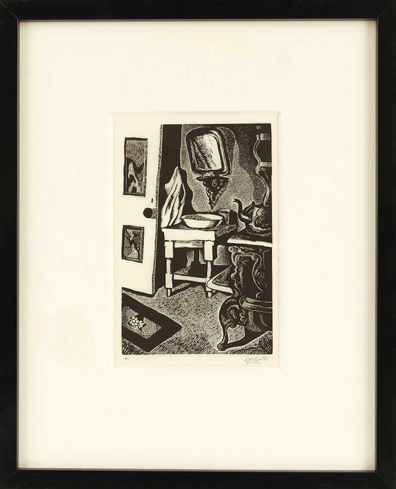 Edwin Headley Holgate, Labrador Kitchen No. 2, wood engraving, 1930 - view 2