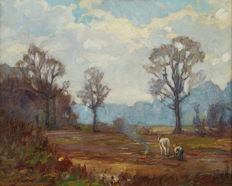 Working in the Field at Spring Time by Herbert Sidney Palmer