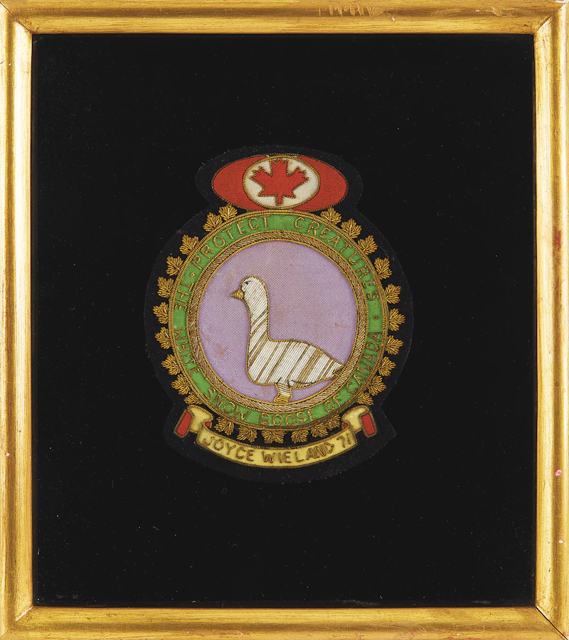 Joyce Wieland, White Snow Goose of Canada Crest, embroidery floss crest, 1971 - view 2