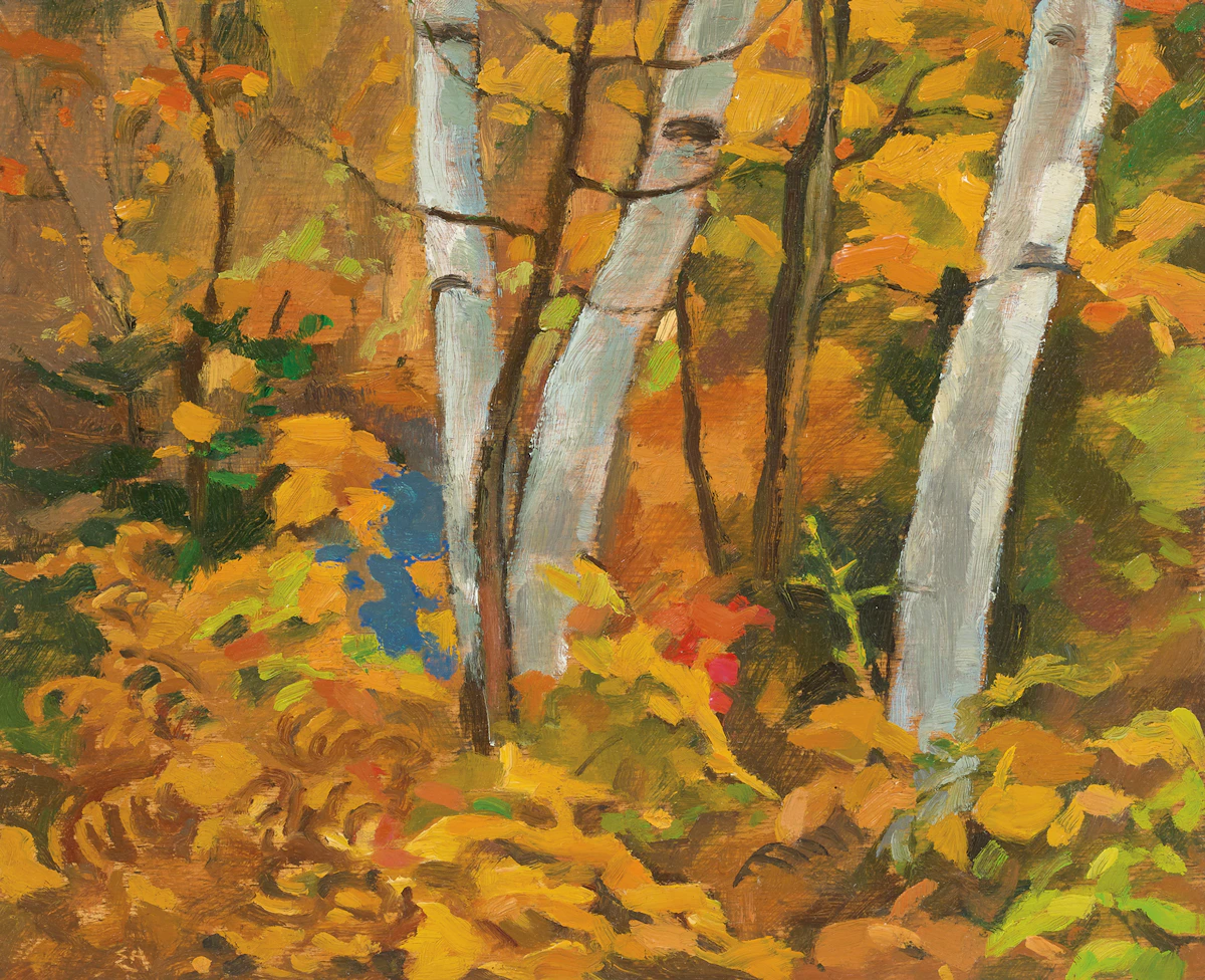 Edwin Headley Holgate, Autumn Tangle, Morin Heights, oil on board, 1963