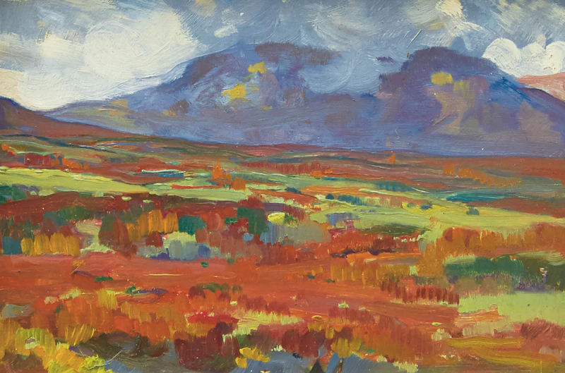 Clarence Alphonse Gagnon, Dover Mountains, Norway, oil on board - view 1