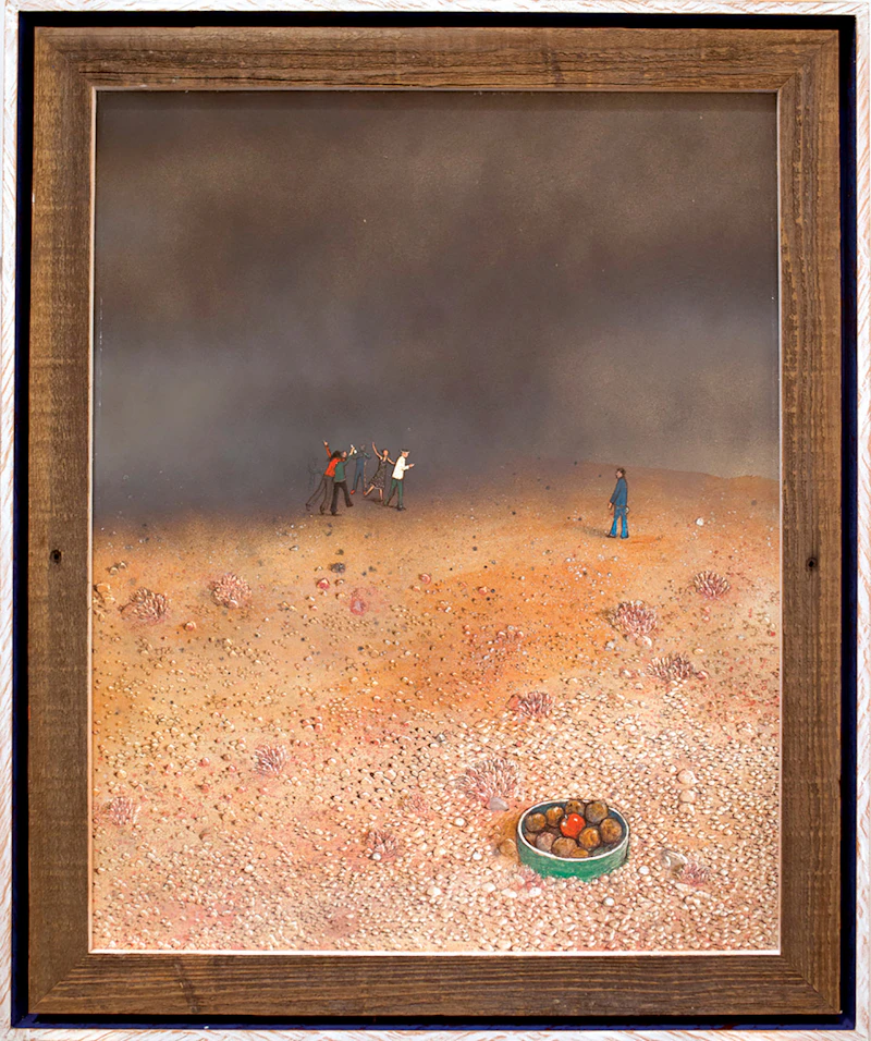 William Kurelek, Bad Companions (Temptation in the Desert Series), mixed media on board, 1975 - view 2