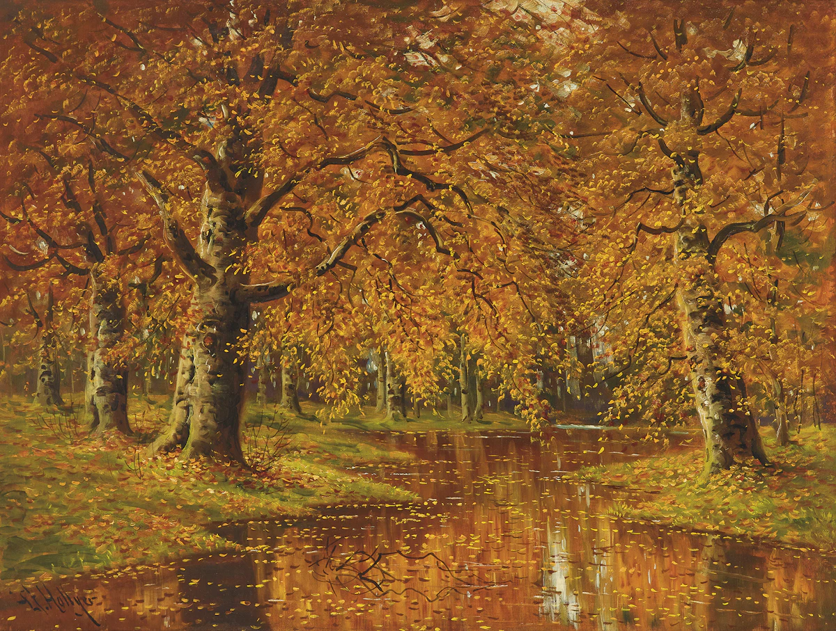 G. Hallyer, Autumn Landscape, oil on canvas
