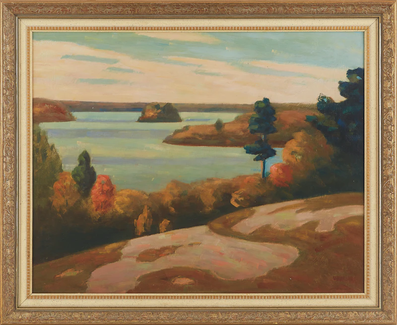 George Thomson, Autumn Landscape, oil on board - view 2