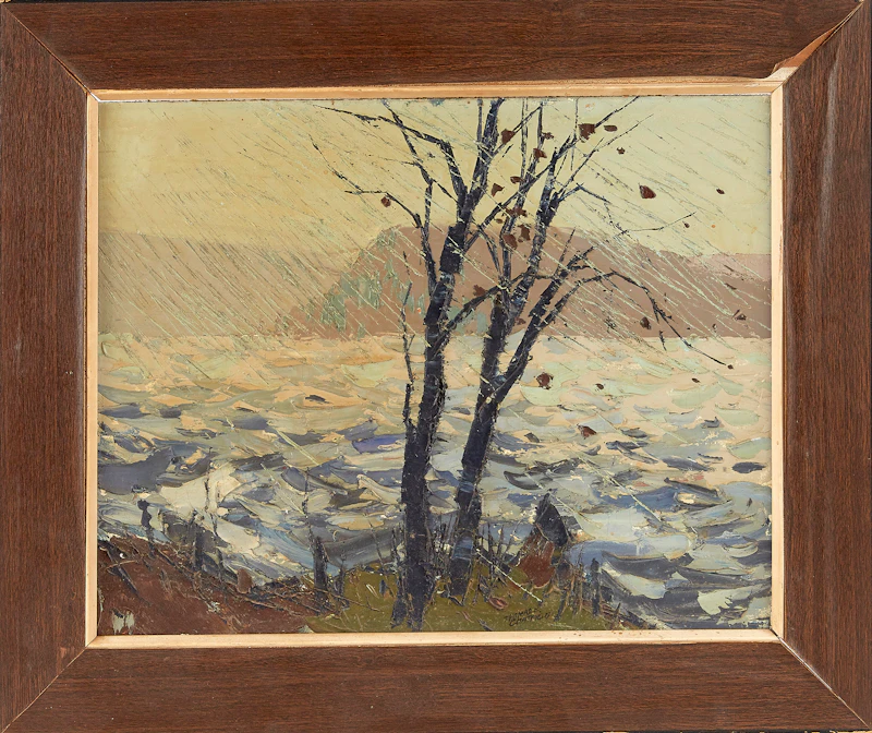 Thomas Frederick Haig Chatfield, Rain Squall, oil on artist board, 1964 - view 2