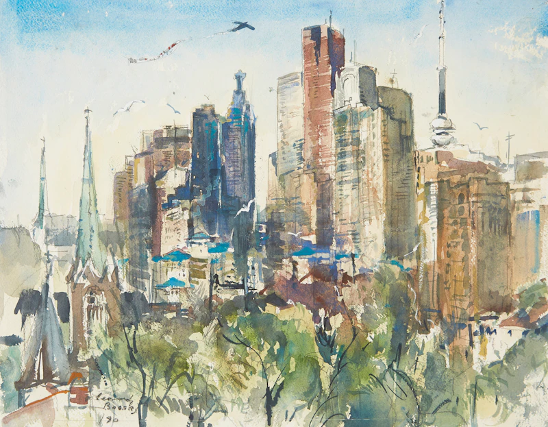 Frank Leonard Brooks, Toronto- 1992; 3 Spires (2), two watercolours, 1992 - view 1